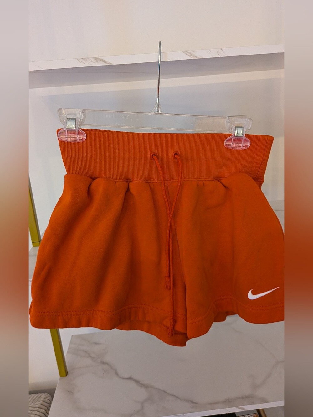 Nike Women’s Orange Ribbed-Waist Athletic Shorts LIKE NEW